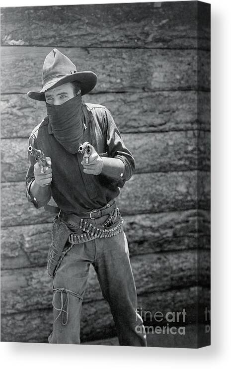 Dozen Canvas Print featuring the photograph William S. Hart As A Masked Gunfighter #1 by Bettmann