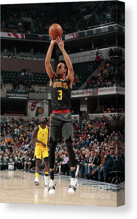 Jaylen Morris Canvas Print featuring the photograph Atlanta Hawks V Indiana Pacers by Ron Hoskins