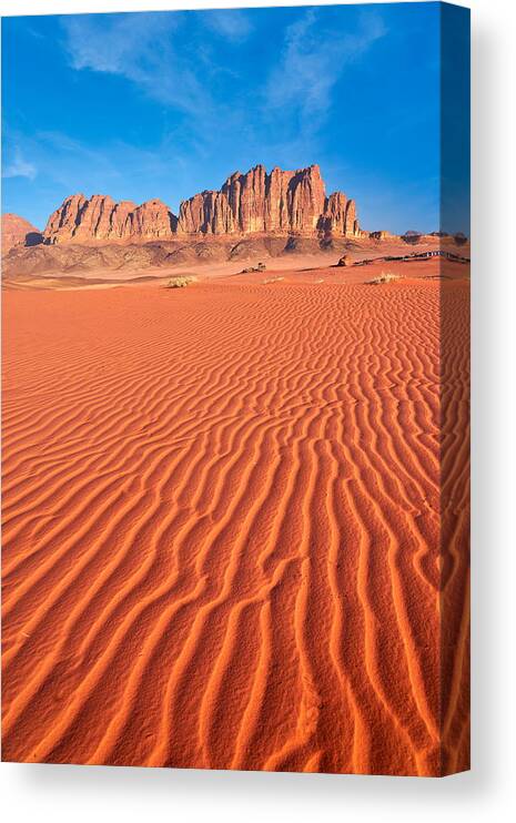 Landscape Canvas Print featuring the photograph Wadi Rum Desert, Jordan #10 by Jan Wlodarczyk
