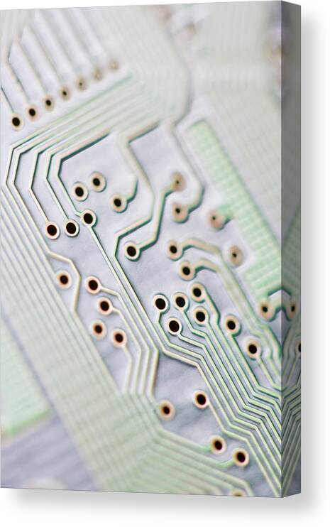Electrical Component Canvas Print featuring the photograph Close-up Of A Circuit Board #13 by Nicholas Rigg