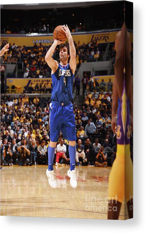 Nba Pro Basketball Canvas Print featuring the photograph La Clippers V Los Angeles Lakers by Andrew D. Bernstein