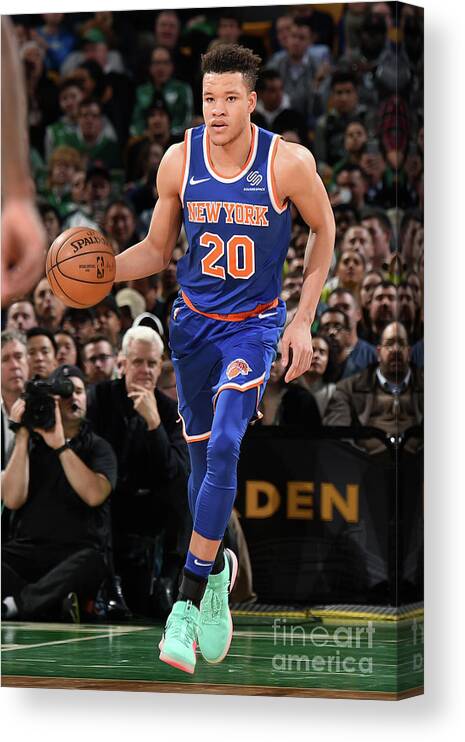 Nba Pro Basketball Canvas Print featuring the photograph New York Knicks V Boston Celtics by Brian Babineau