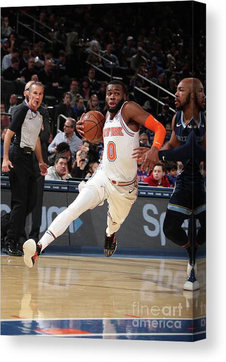 Nba Pro Basketball Canvas Print featuring the photograph Memphis Grizzlies V New York Knicks by Nathaniel S. Butler
