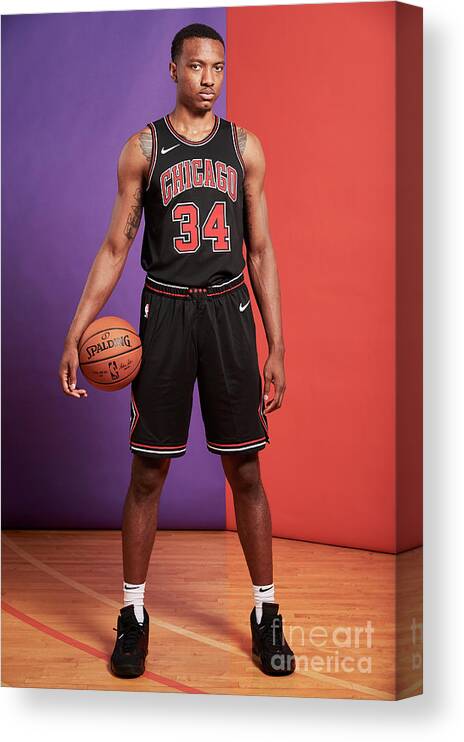 Wendell Carter Canvas Print featuring the photograph 2018 Nba Rookie Photo Shoot #161 by Jennifer Pottheiser