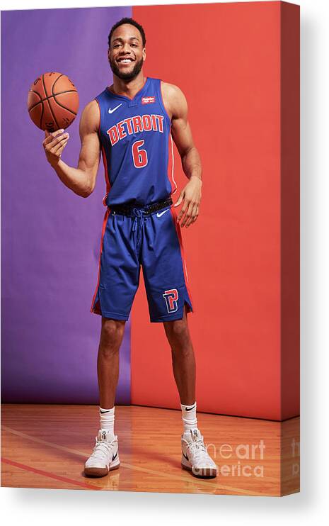 Bruce Brown Canvas Print featuring the photograph 2018 Nba Rookie Photo Shoot #176 by Jennifer Pottheiser