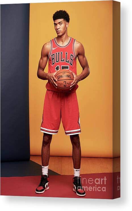 Chandler Hutchison Canvas Print featuring the photograph 2018 Nba Rookie Photo Shoot #182 by Jennifer Pottheiser