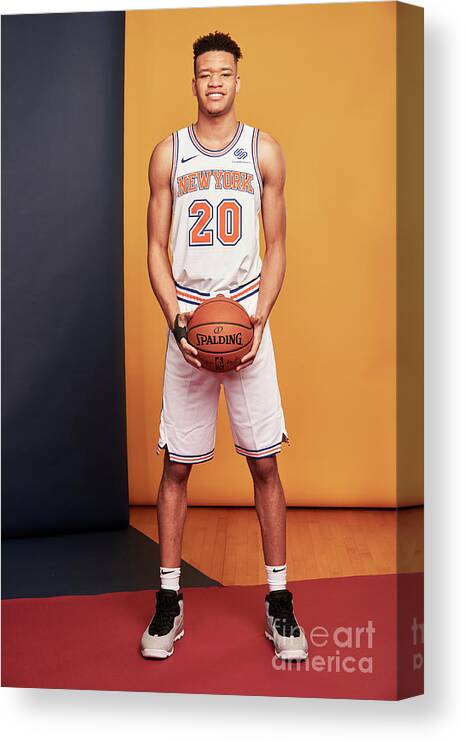 Kevin Knox Canvas Print featuring the photograph 2018 Nba Rookie Photo Shoot by Jennifer Pottheiser