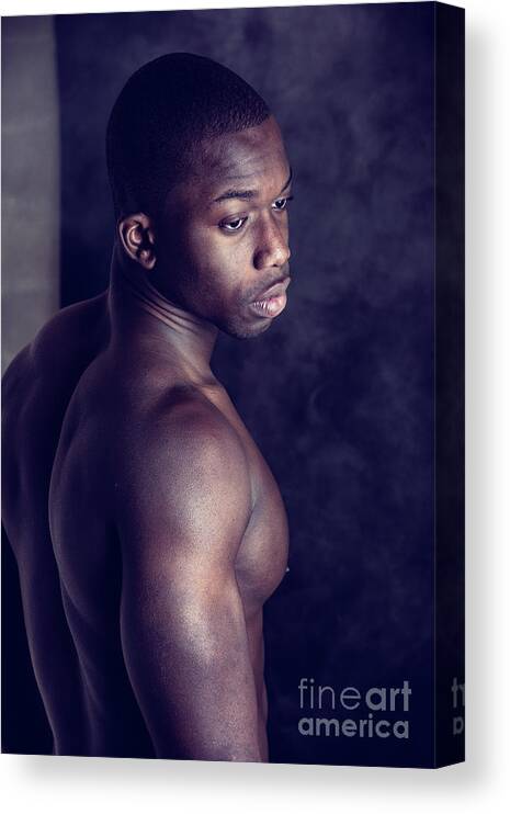 Extremely Black People Naked - African American bodybuilder man, naked muscular torso Canvas Print /  Canvas Art by Stefano C - Fine Art America