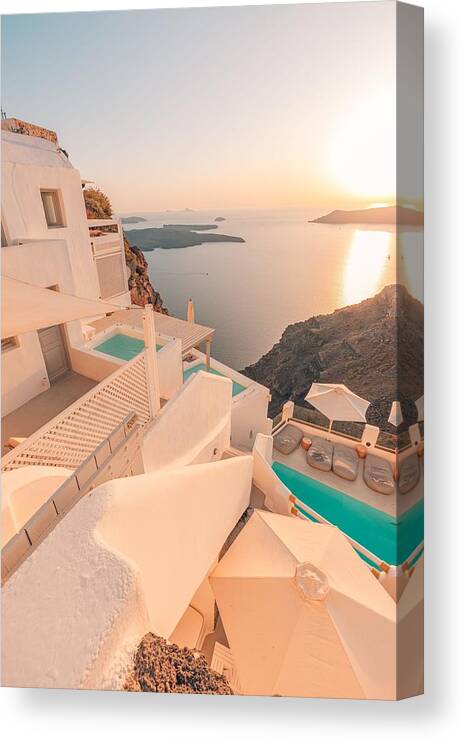 Landscape Canvas Print featuring the photograph Amazing Evening View Over White #2 by Levente Bodo