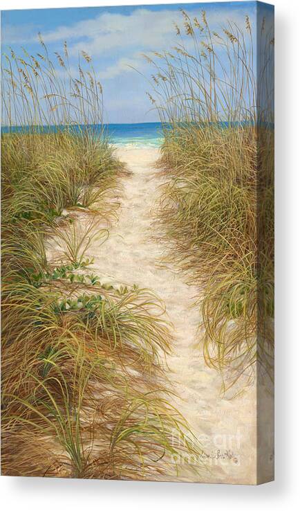 Beaches Canvas Print featuring the painting Beach access #1 by Laurie Snow Hein