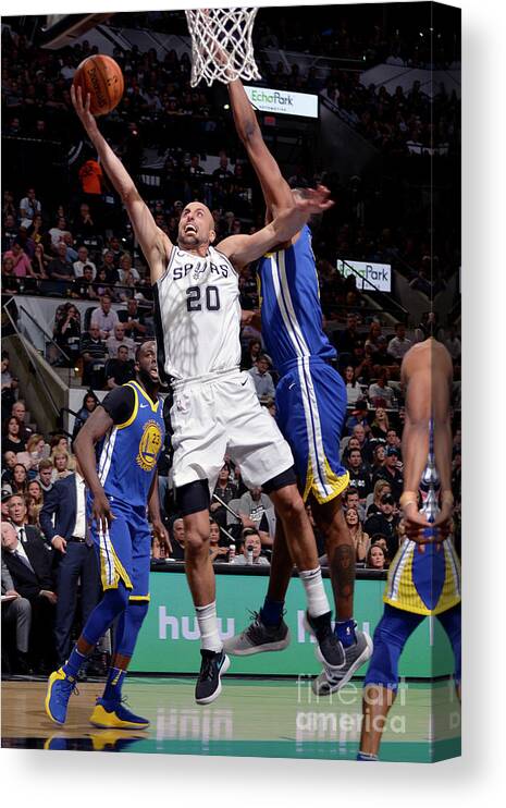 Playoffs Canvas Print featuring the photograph Golden State Warriors V San Antonio by Mark Sobhani