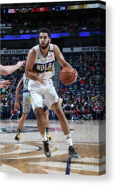Kenrich Williams Canvas Print featuring the photograph Indiana Pacers V New Orleans Pelicans by Layne Murdoch Jr.