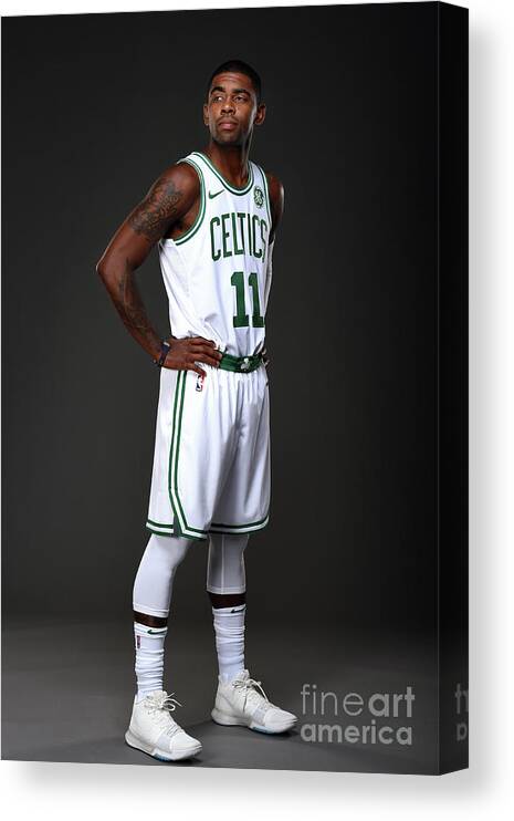 Kyrie Irving Canvas Print featuring the photograph Kyrie Irving Boston Celtics Portraits by Brian Babineau