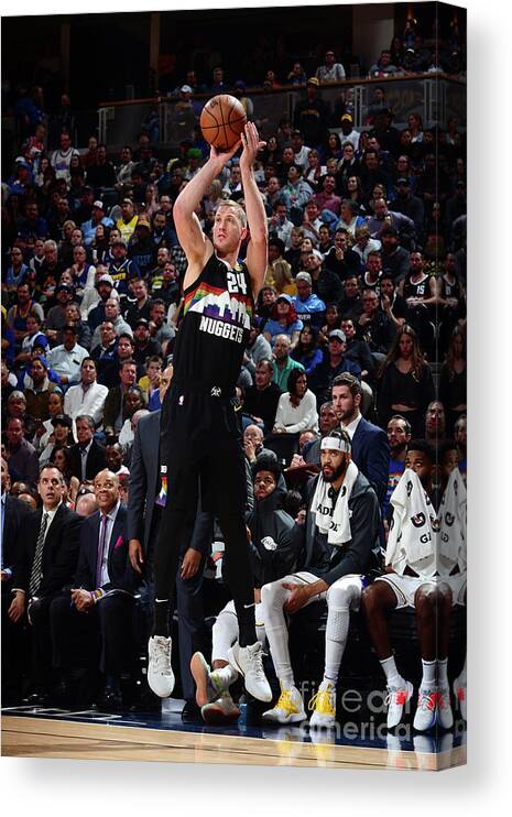 Mason Plumlee Canvas Print featuring the photograph Los Angeles Lakers V Denver Nuggets by Bart Young