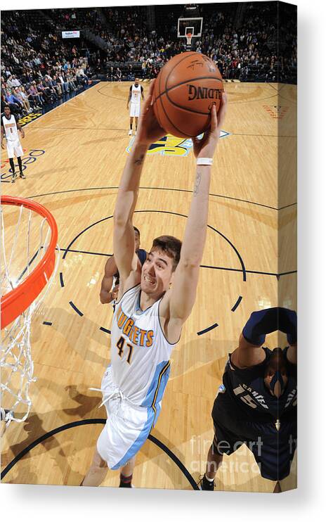 Nba Pro Basketball Canvas Print featuring the photograph Memphis Grizzlies V Denver Nuggets by Garrett Ellwood