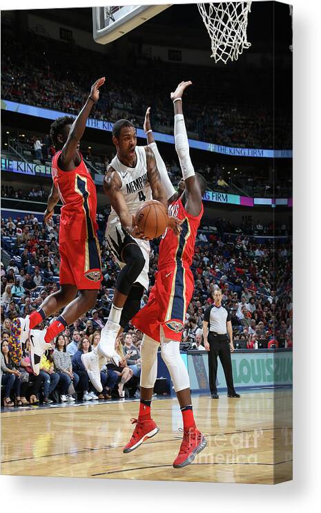 Myke Henry Canvas Print featuring the photograph Memphis Grizzlies V New Orleans Pelicans #2 by Layne Murdoch Jr.