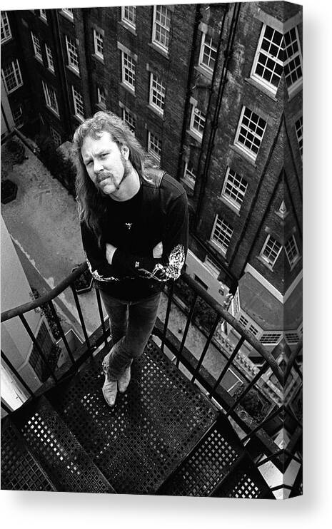 Music Canvas Print featuring the photograph Metallica James Hetfield London April #2 by Martyn Goodacre