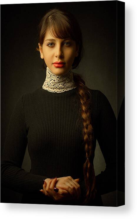 Braid Canvas Print featuring the photograph Pegah #2 by Mehdi Mokhtari