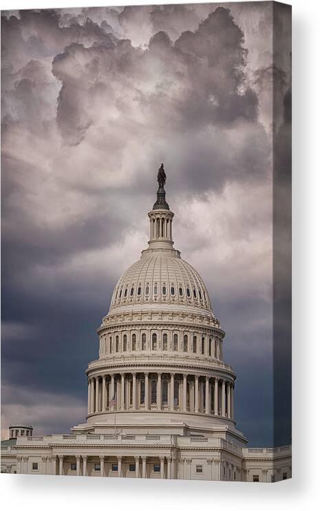 Washington Dc Canvas Print featuring the photograph Storm Brewing #2 by Robert Fawcett