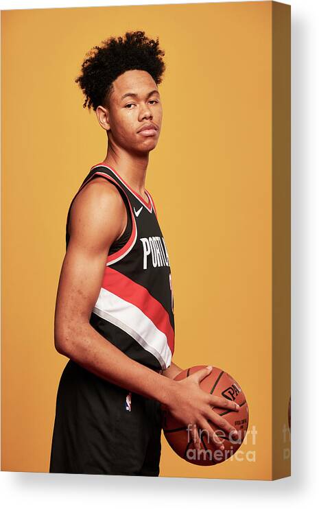 Anfernee Simons Canvas Print featuring the photograph 2018 Nba Rookie Photo Shoot by Jennifer Pottheiser
