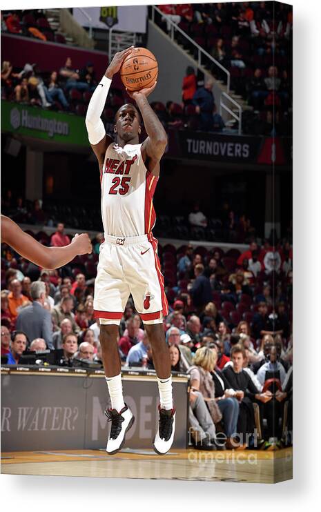 Kendrick Nunn Canvas Print featuring the photograph Miami Heat V Cleveland Cavaliers by David Liam Kyle