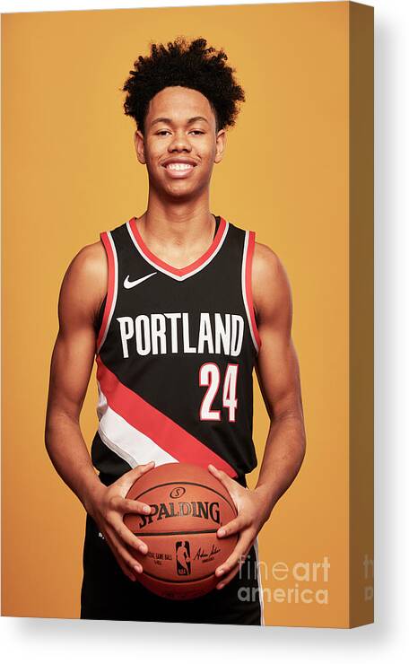 Anfernee Simons Canvas Print featuring the photograph 2018 Nba Rookie Photo Shoot #212 by Jennifer Pottheiser