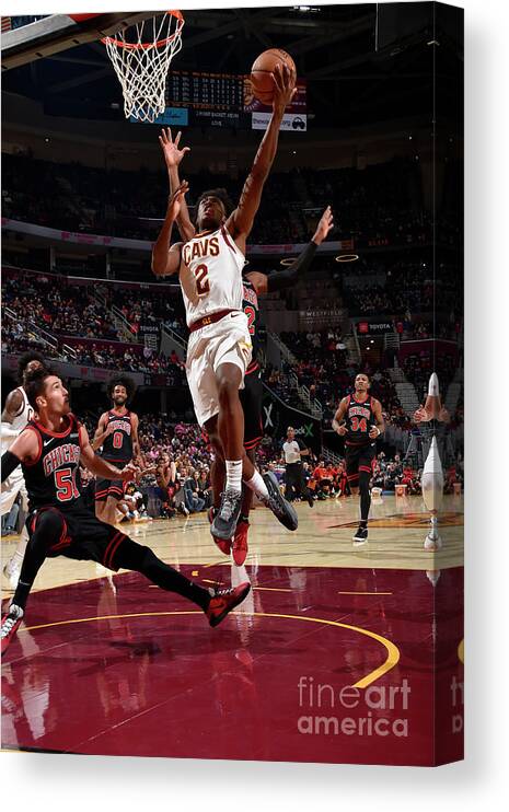 Collin Sexton Canvas Print featuring the photograph Chicago Bulls V Cleveland Cavaliers by David Liam Kyle
