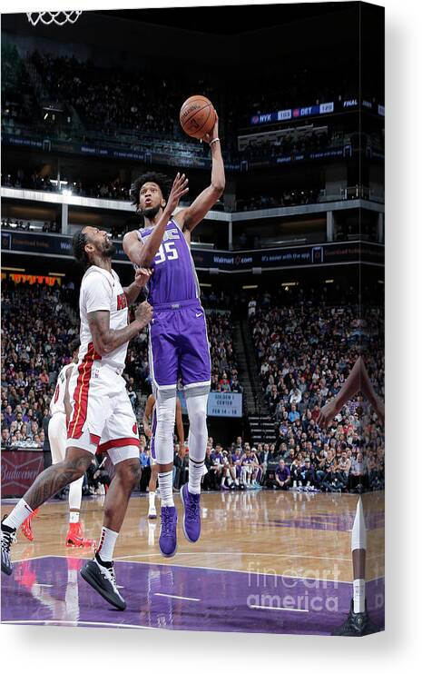 Marvin Bagley Iii Canvas Print featuring the photograph Miami Heat V Sacramento Kings #23 by Rocky Widner