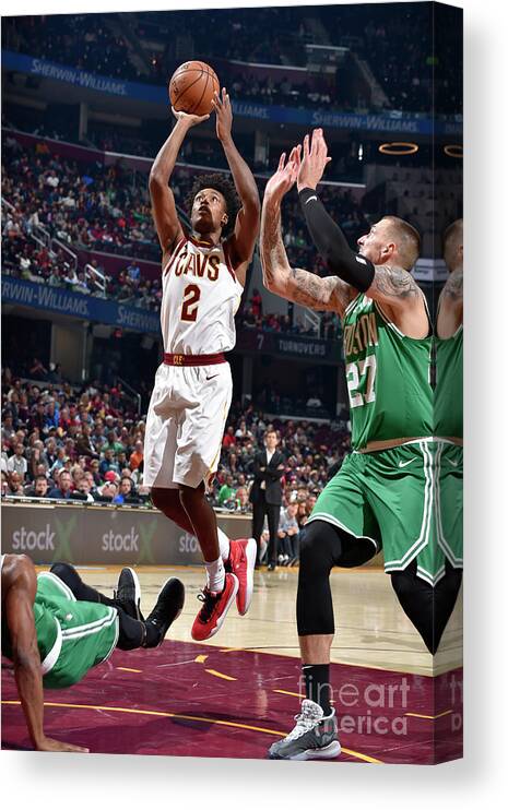 Collin Sexton Canvas Print featuring the photograph Boston Celtics V Cleveland Cavaliers by David Liam Kyle