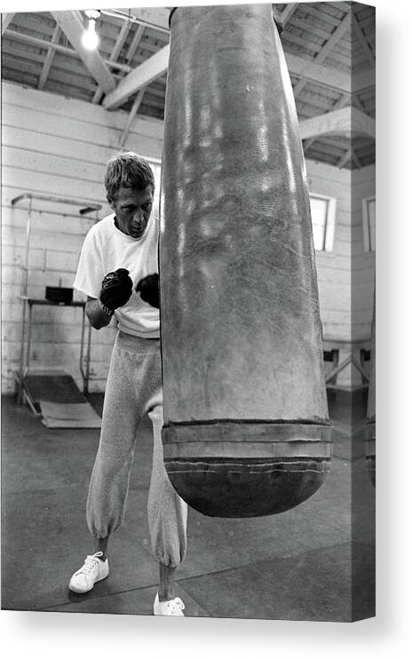 1960-1969 Canvas Print featuring the photograph Steve McQueen #25 by John Dominis