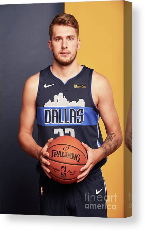 Luka Doncic Canvas Print featuring the photograph 2018 Nba Rookie Photo Shoot #252 by Jennifer Pottheiser