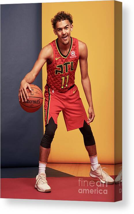 Trae Young Canvas Print featuring the photograph 2018 Nba Rookie Photo Shoot by Jennifer Pottheiser