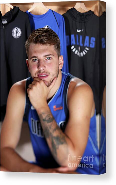 Luka Doncic Canvas Print featuring the photograph 2018 Nba Rookie Photo Shoot by Nathaniel S. Butler