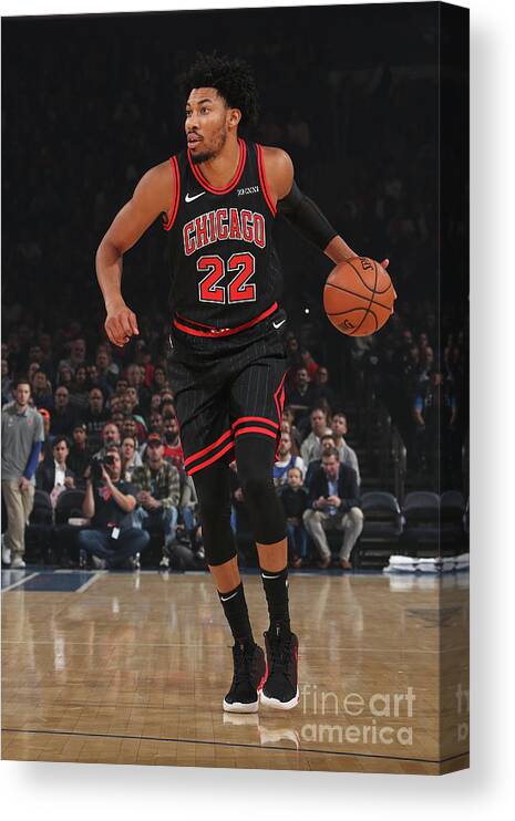 Chicago Bulls Canvas Print featuring the photograph Chicago Bulls V New York Knicks by Nathaniel S. Butler