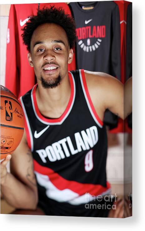 Gary Trent Jr Canvas Print featuring the photograph 2018 Nba Rookie Photo Shoot #28 by Nathaniel S. Butler
