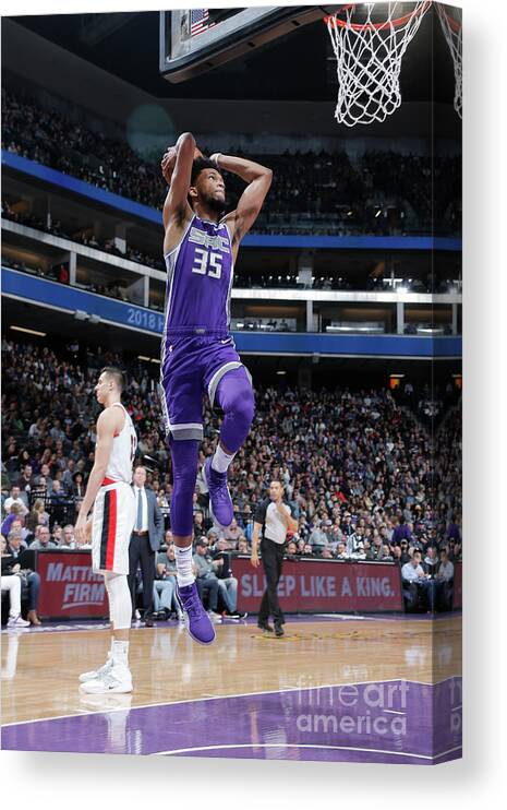 Marvin Bagley Iii Canvas Print featuring the photograph Portland Trail Blazers V Sacramento #28 by Rocky Widner