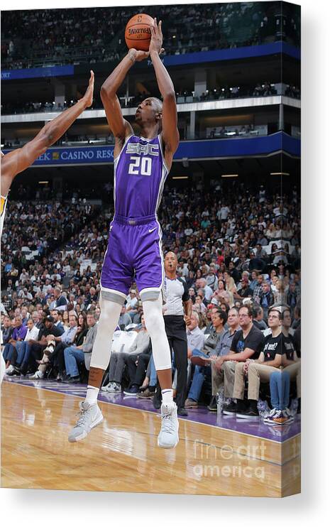Harry Giles Iii Canvas Print featuring the photograph Utah Jazz V Sacramento Kings by Rocky Widner