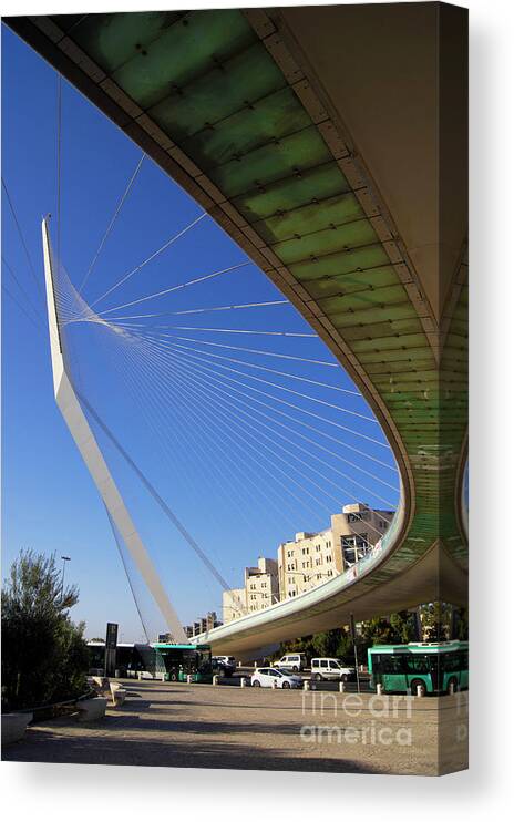 Jerusalem Canvas Print featuring the photograph Chords Bridge #3 by Mark Williamson/science Photo Library