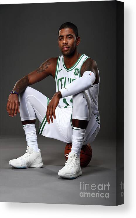 Kyrie Irving Canvas Print featuring the photograph Kyrie Irving Boston Celtics Portraits #3 by Brian Babineau