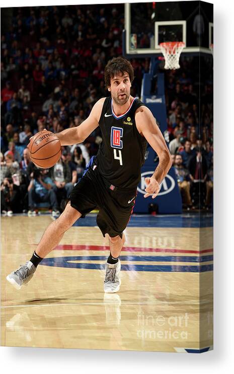 Milos Teodosic Canvas Print featuring the photograph La Clippers V Philadelphia 76ers #3 by David Dow