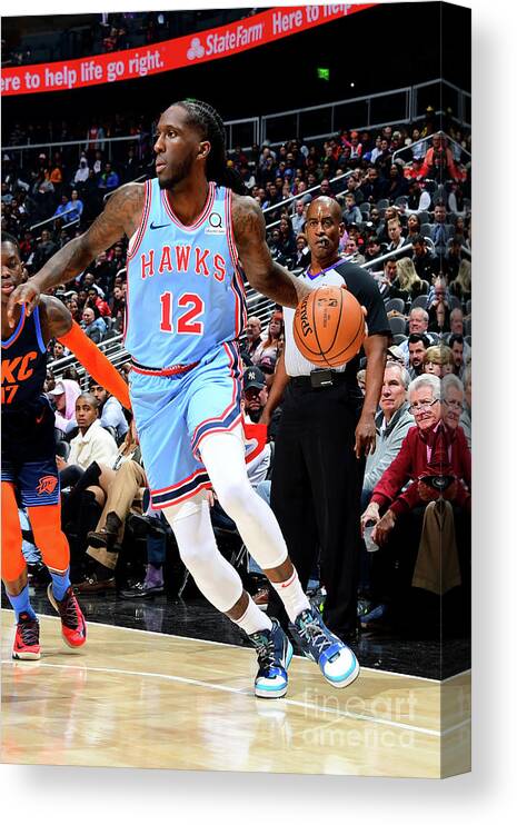 Taurean Prince Canvas Print featuring the photograph Oklahoma City Thunder V Atlanta Hawks #3 by Scott Cunningham