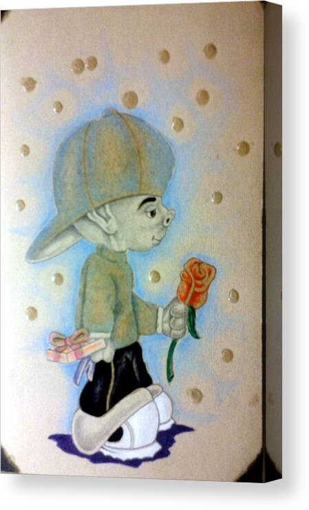 Mexican American Art Canvas Print featuring the drawing Untitled 3 by Abraham Reasons Ledesma