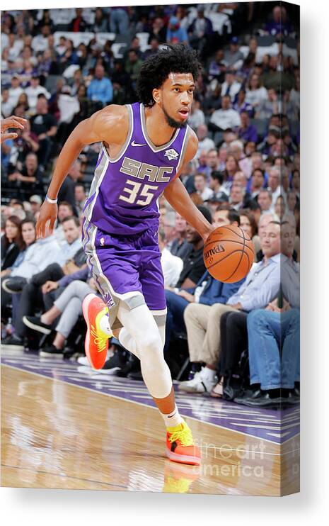 Marvin Bagley Iii Canvas Print featuring the photograph Utah Jazz V Sacramento Kings #30 by Rocky Widner