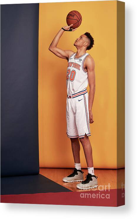 Kevin Knox Canvas Print featuring the photograph 2018 Nba Rookie Photo Shoot #306 by Jennifer Pottheiser