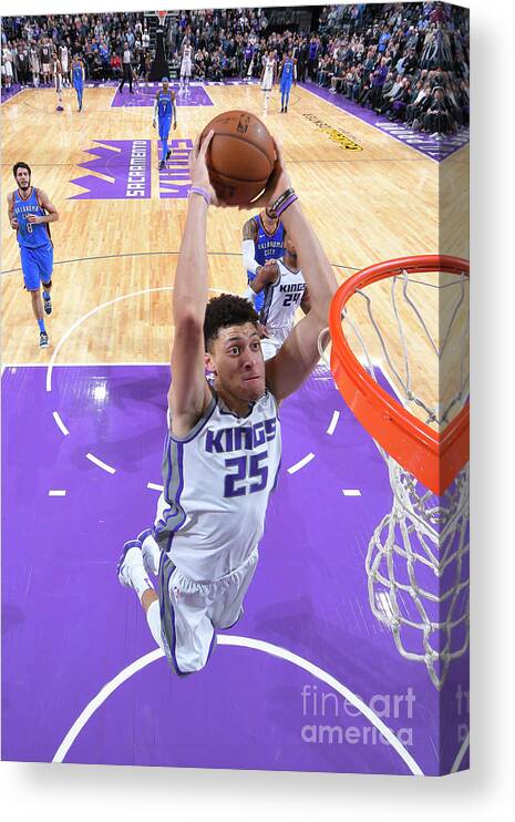 Justin Jackson Canvas Print featuring the photograph Oklahoma City Thunder V Sacramento Kings by Rocky Widner