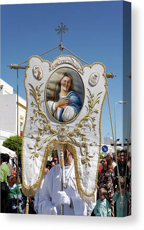 Easter Sunday Procession At The End Of Semana Santa (holy Week) Canvas Print featuring the photograph 391-7670 by Robert Harding Picture Library