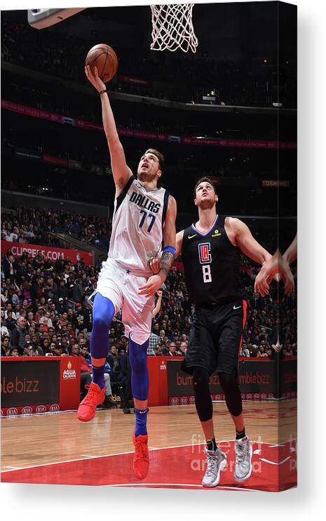 Luka Doncic Canvas Print featuring the photograph Dallas Mavericks V La Clippers #4 by Adam Pantozzi
