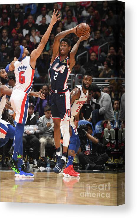 Shai Gilgeous-alexander Canvas Print featuring the photograph Detroit Pistons V La Clippers by Andrew D. Bernstein