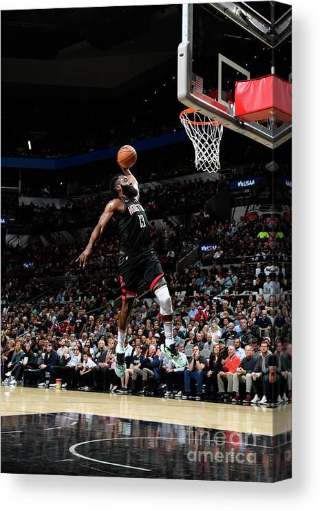 Nba Pro Basketball Canvas Print featuring the photograph Houston Rockets V San Antonio Spurs by Logan Riely