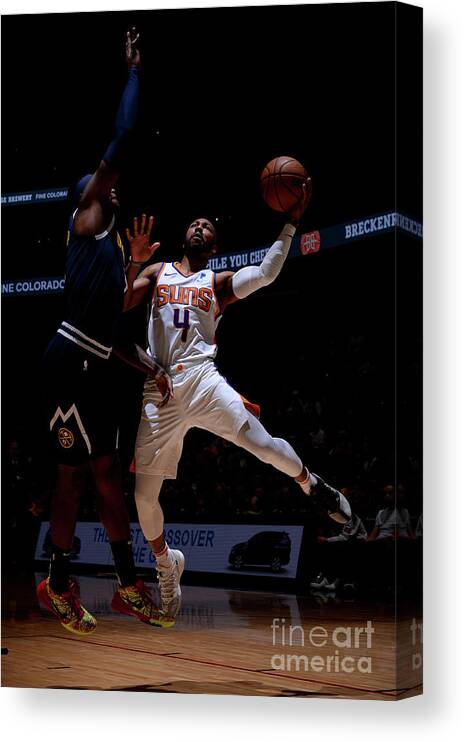 Nba Pro Basketball Canvas Print featuring the photograph Phoenix Suns V Denver Nuggets by Bart Young